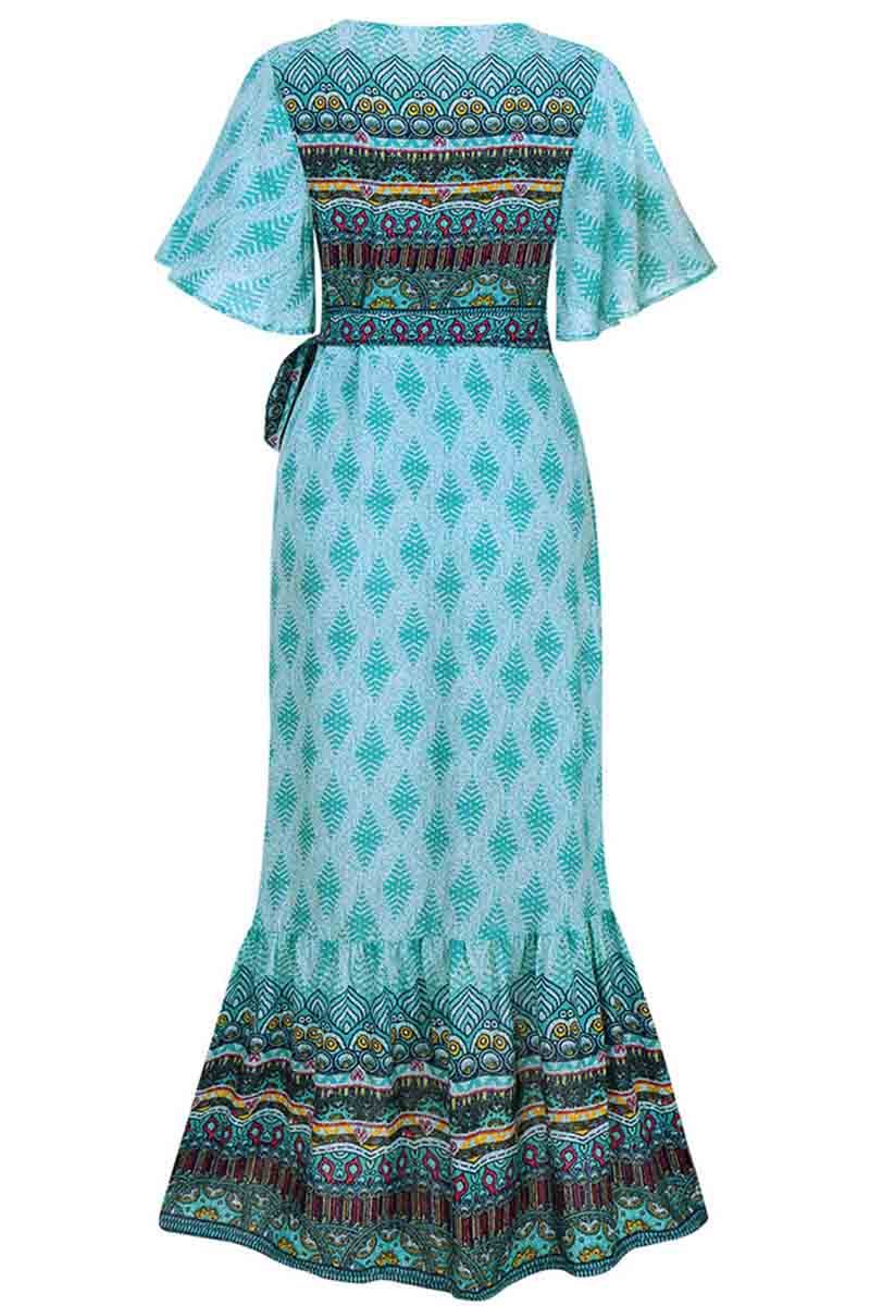 qgtao Bohemian Printed Midi Dress(3 colors)