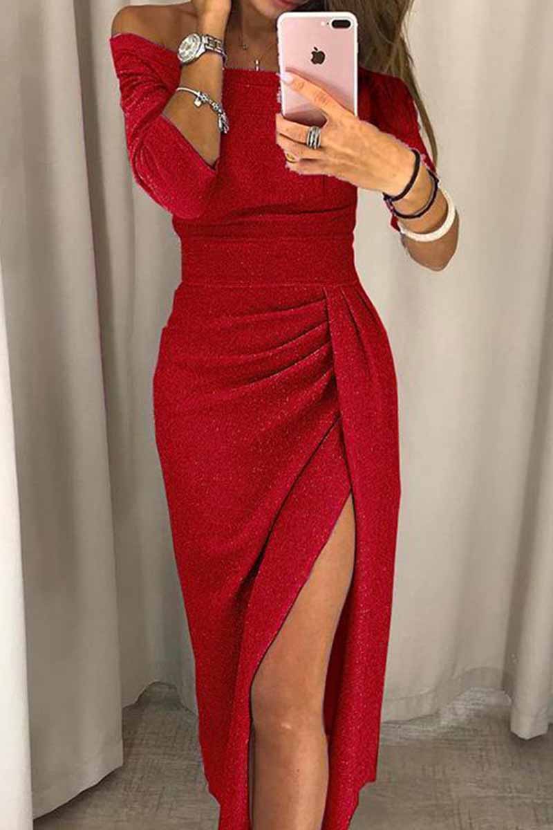 qgtao Wrap Hip Slit Collar Maxi Dresses(5 Colors)