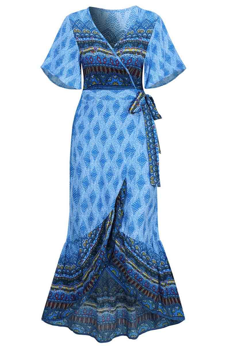 qgtao Bohemian Printed Midi Dress(3 colors)