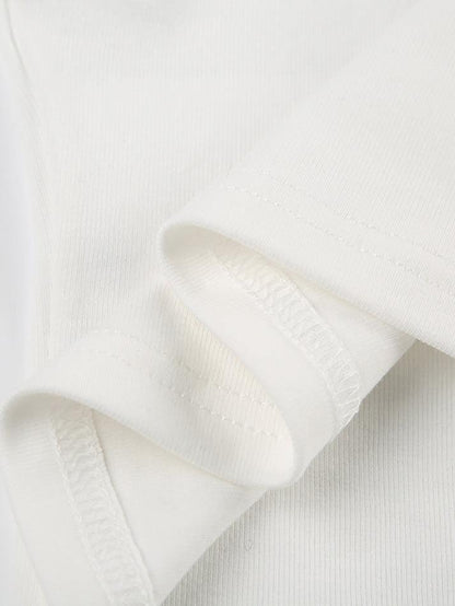 Short-Sleeve Crew Neck Lettering Bow T-Shirt