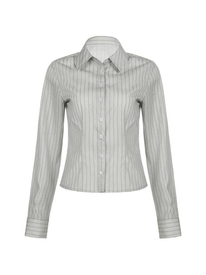 Simple Stripes Long Sleeves Shirts