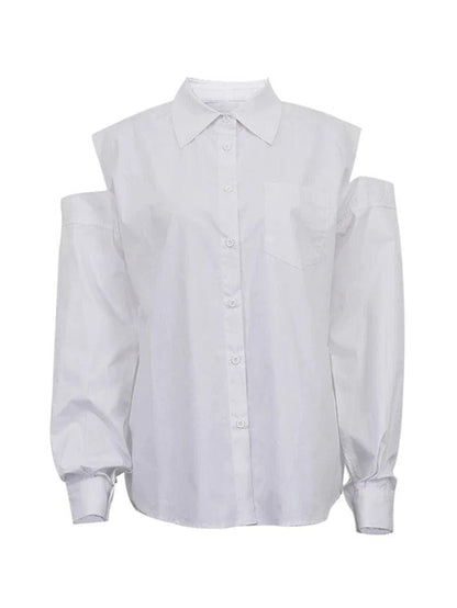 Off Shoulder Loose Long Sleeve Blouse