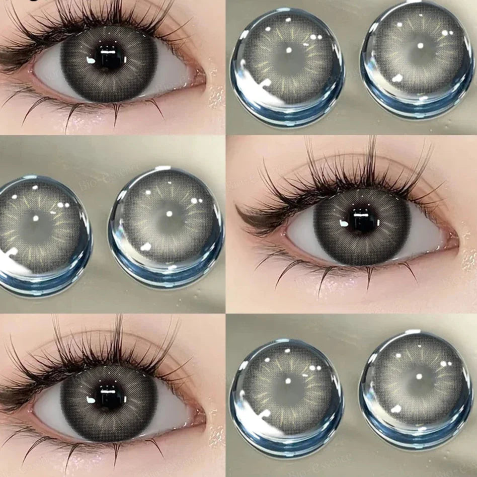 qgtao  1 Pair Korean Lenses Colored Contact Lenses With Degree Myopia Lenses Brown Contact Lenses Big Eye Lenses Natural