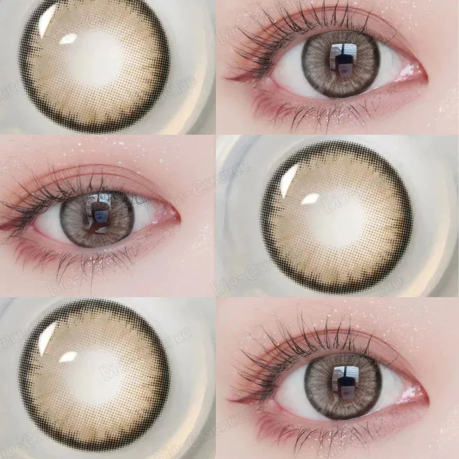 qgtao  1 Pair Korean Lenses Colored Contact Lenses With Degree Myopia Lenses Brown Contact Lenses Big Eye Lenses Natural