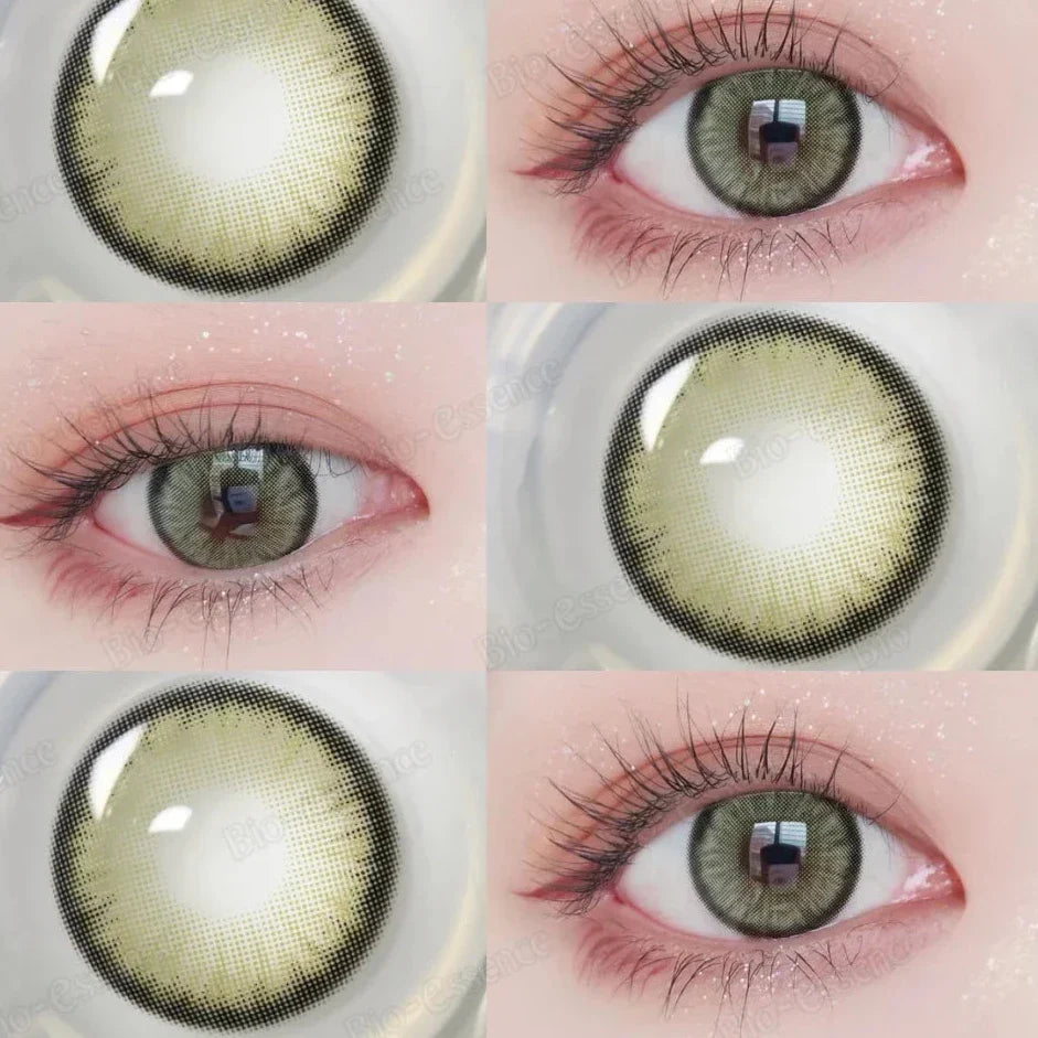 qgtao  1 Pair Korean Lenses Colored Contact Lenses With Degree Myopia Lenses Brown Contact Lenses Big Eye Lenses Natural