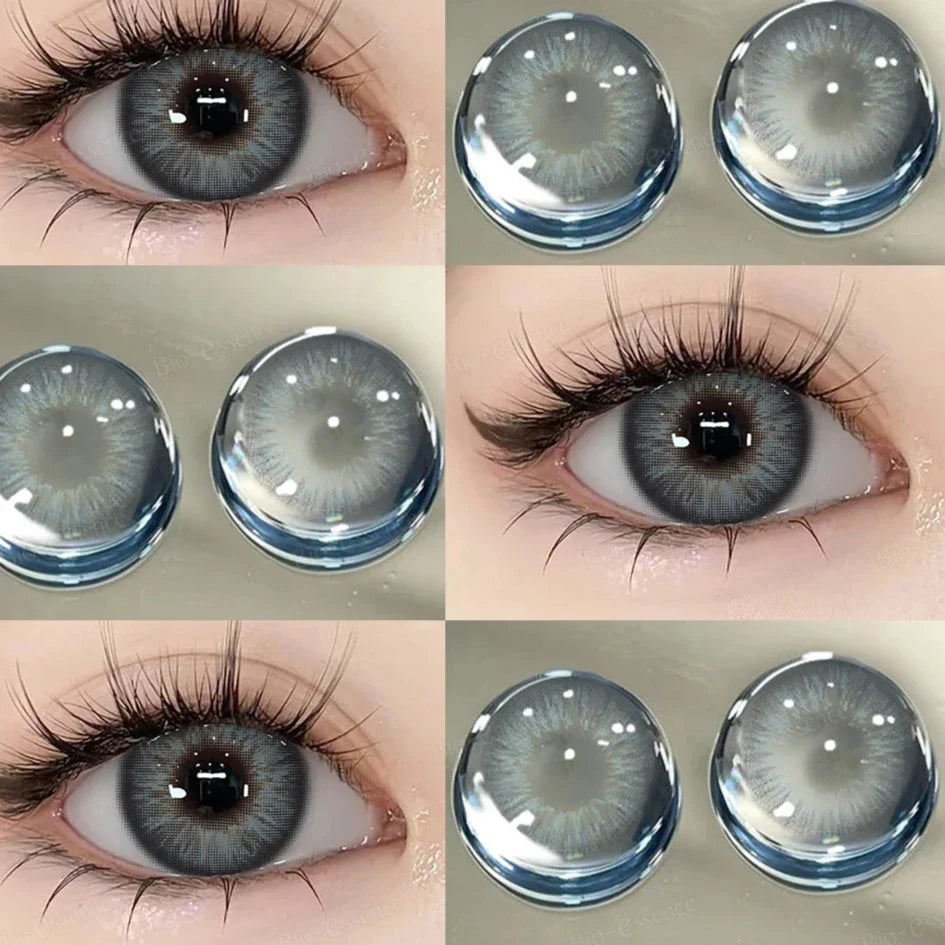 qgtao  1 Pair Korean Lenses Colored Contact Lenses With Degree Myopia Lenses Brown Contact Lenses Big Eye Lenses Natural