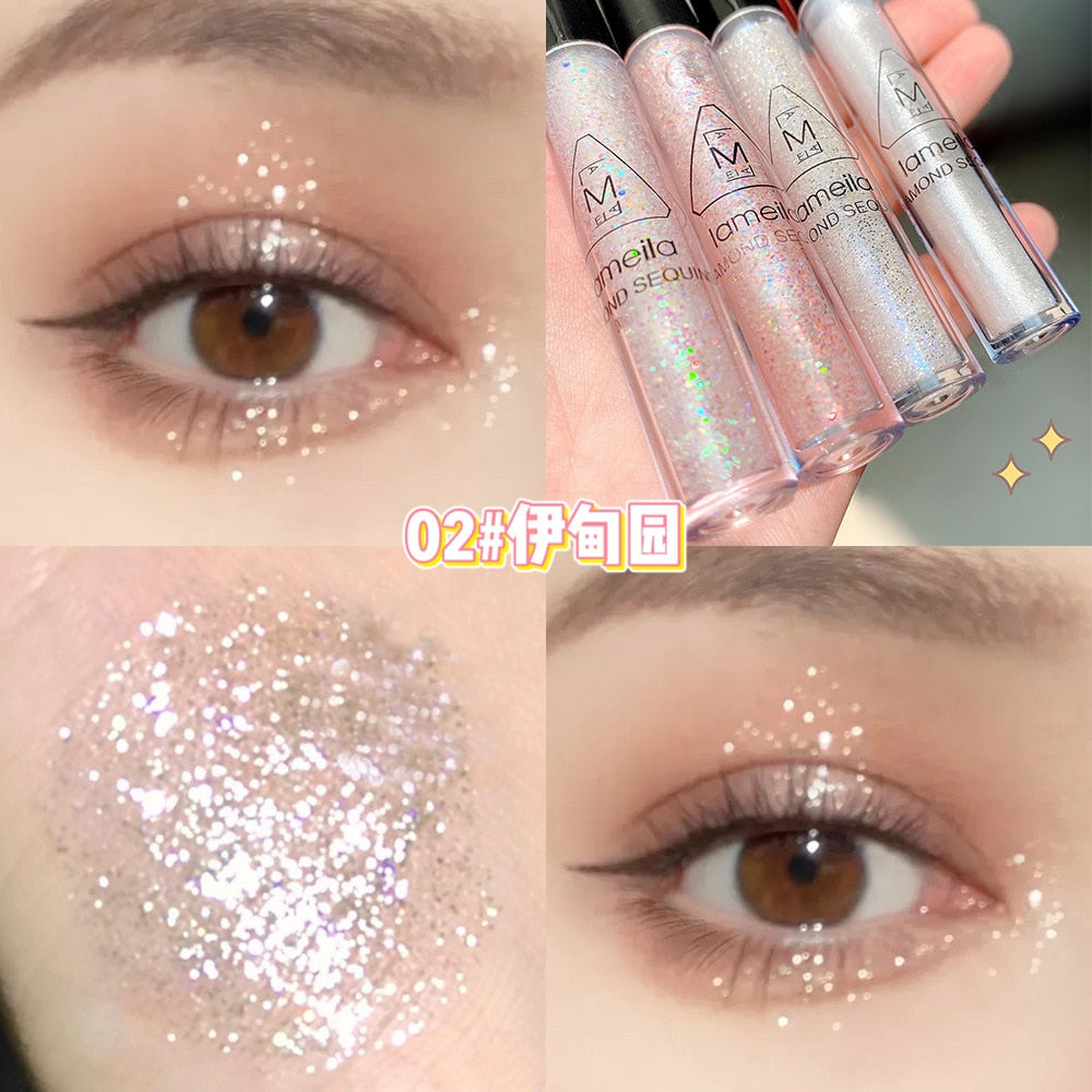 Diamond Glitter Eyeshadow Pallete Makeup Nude Shimmer Liquid Eyeshadow Glitter Mineral Pigment Long Lasting Cosmetics