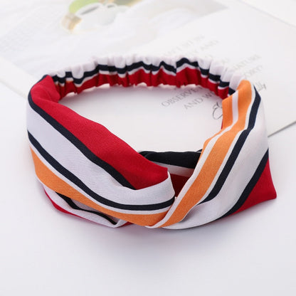 Women Cross Solid color Hair Bands Girls Print Flower Headbands Fashion Turban Make up Hair Accessories FD127