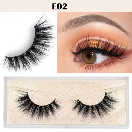 qgtao Mink Eyelashes 3D Mink Hair False Eyelashes Natural Thick Long Eye Lashes Fluffy Makeup Beauty Extension Tools