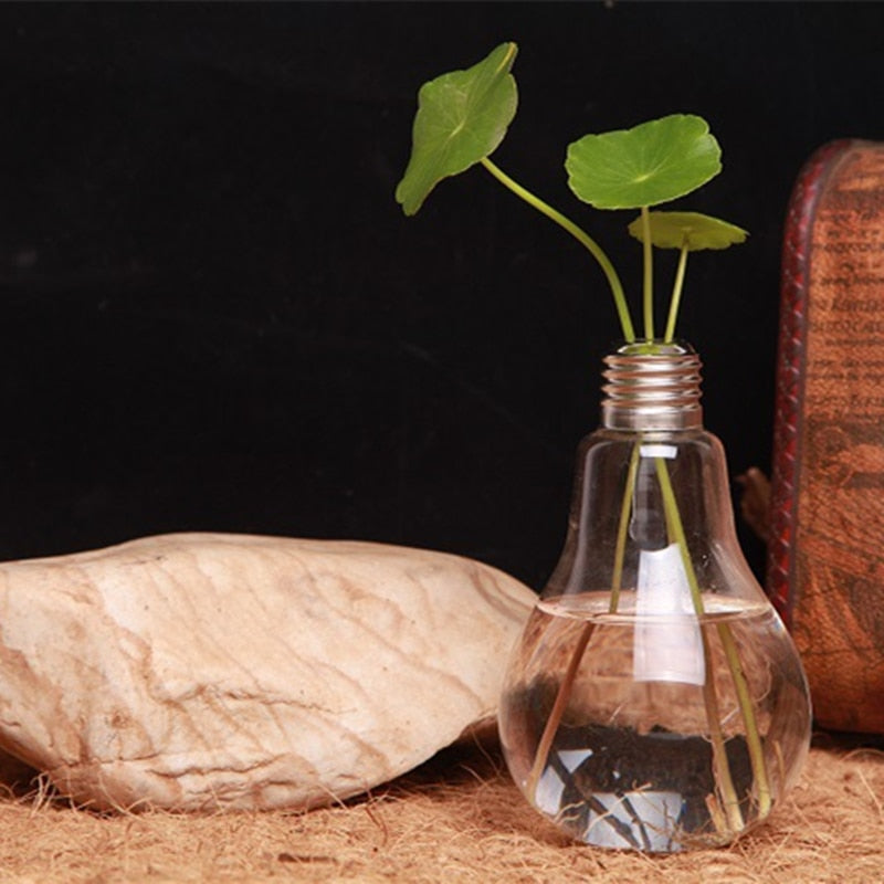 Home Decor Wedding Decoration Light Bulb Transparent Glass Vase Fashion Hydroponic Flower Vase Gifts Retro DIY