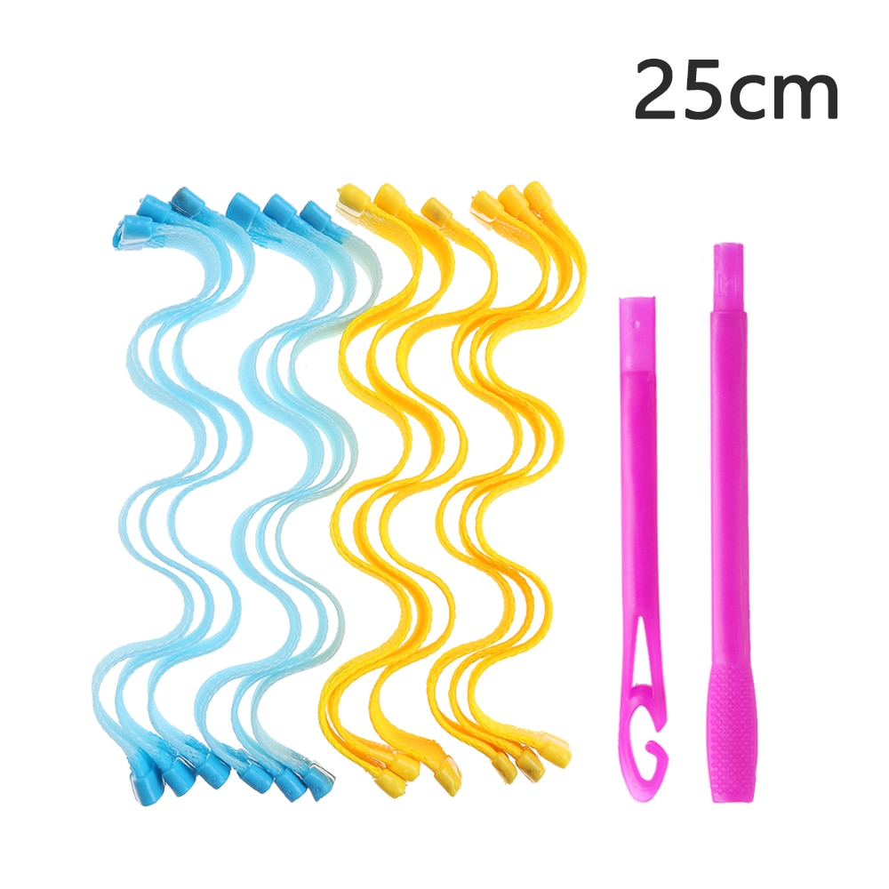 12PCS Magic Hair Curlers 25 30 45 50 65CM DIY Portable Hairstyle Rollers Sticks Durable Beauty Makeup Curling Hair Styling Tools