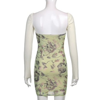 Dress With Knitted Arm Sleeves