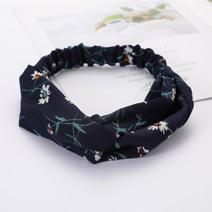 Women Cross Solid color Hair Bands Girls Print Flower Headbands Fashion Turban Make up Hair Accessories FD127