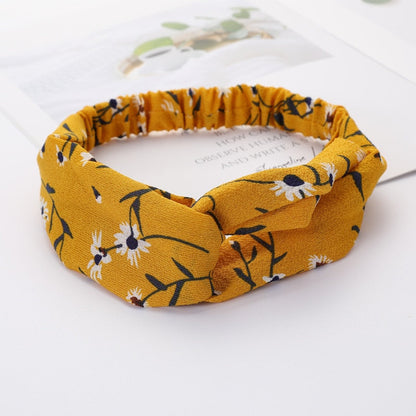 Women Cross Solid color Hair Bands Girls Print Flower Headbands Fashion Turban Make up Hair Accessories FD127