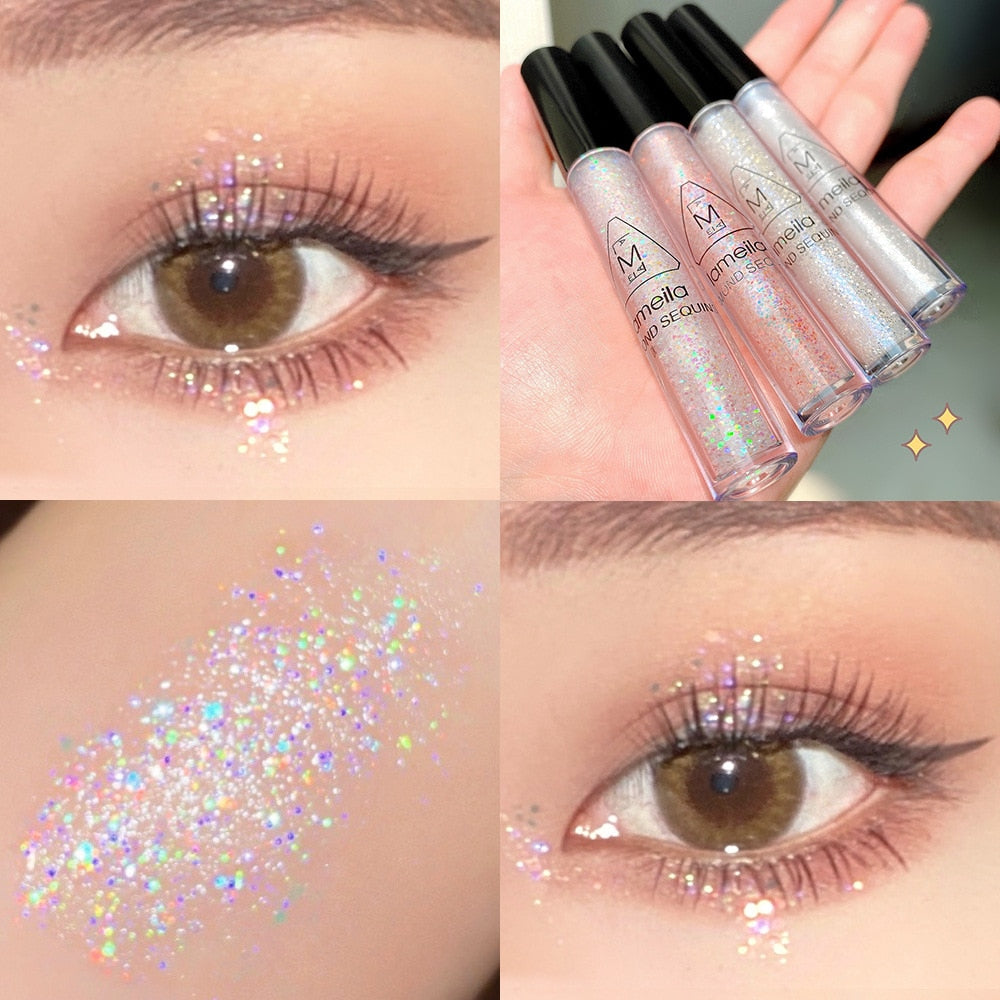 Diamond Glitter Eyeshadow Pallete Makeup Nude Shimmer Liquid Eyeshadow Glitter Mineral Pigment Long Lasting Cosmetics