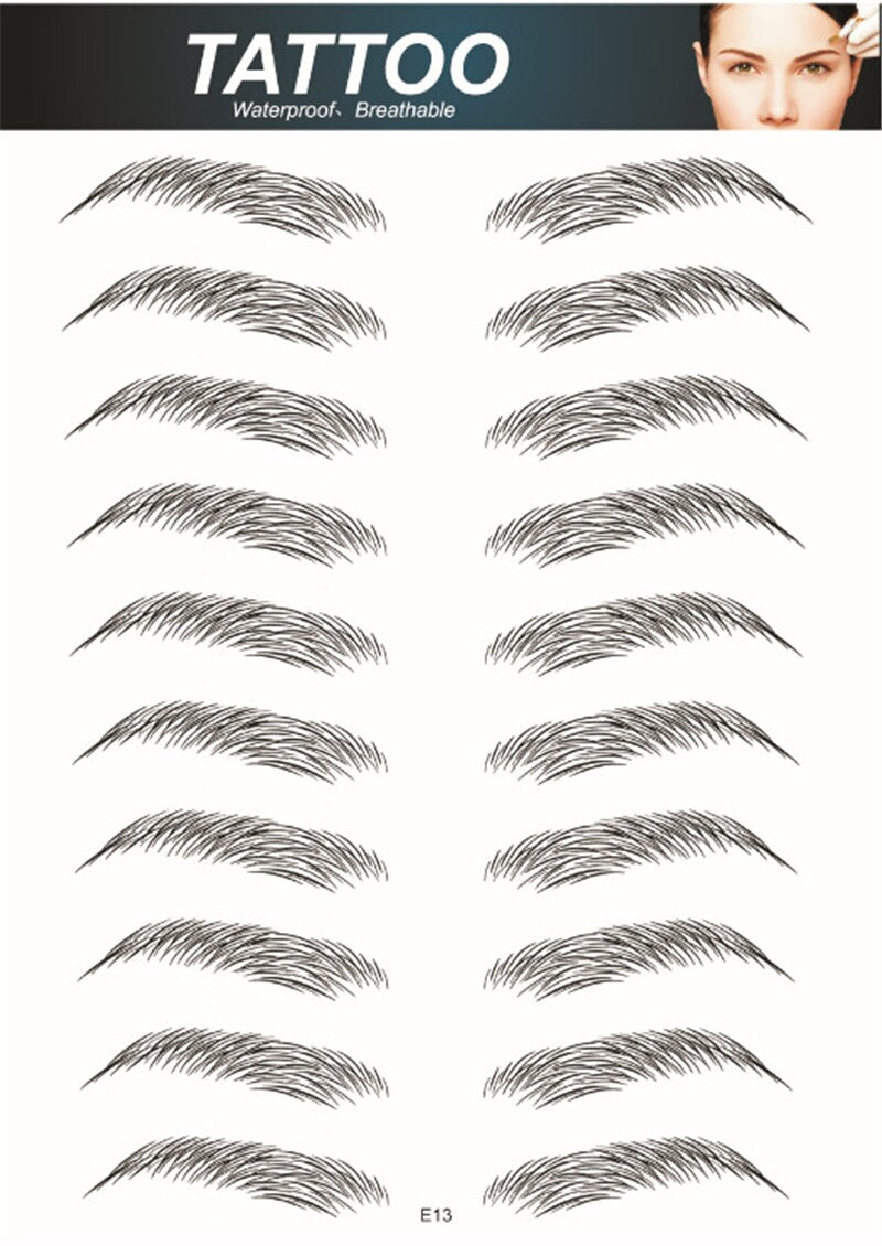 Women 4D Hair Like Eyebrow Makeup Waterproof Eyebrow Tattoo Sticker Long Lasting Natural Fake Eyebrow Stickers Cosmetics For Men