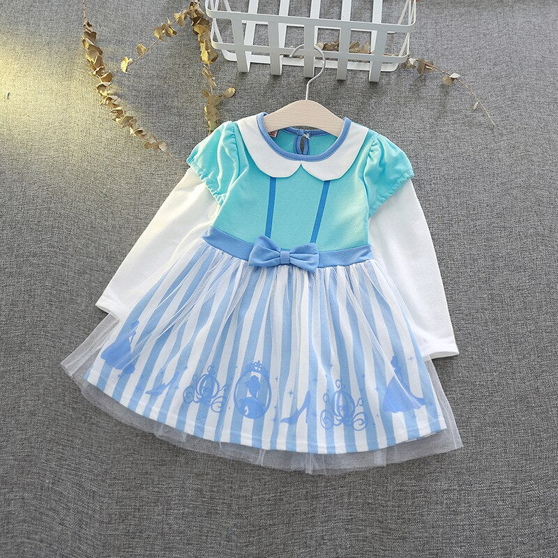 Baby Girls Snow Queen 2 Elsa Anna Sofia Casual Dress Kids Carnival Birthday Party Costume Children Elza Snow White Clothes