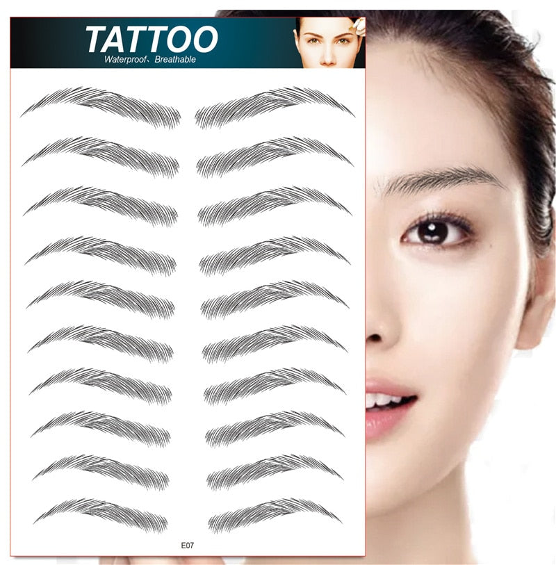 Women 4D Hair Like Eyebrow Makeup Waterproof Eyebrow Tattoo Sticker Long Lasting Natural Fake Eyebrow Stickers Cosmetics For Men