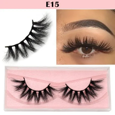 qgtao Mink Eyelashes 3D Mink Hair False Eyelashes Natural Thick Long Eye Lashes Fluffy Makeup Beauty Extension Tools