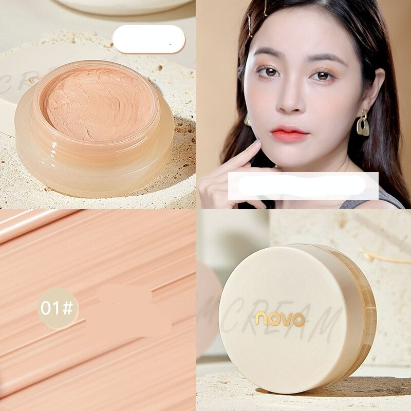 Natural Full Cover Base Concealer Cream Women Face Makeup Moisturizing Long Lasting Cover Dark Circles Acne Pores Cream Cosmetic