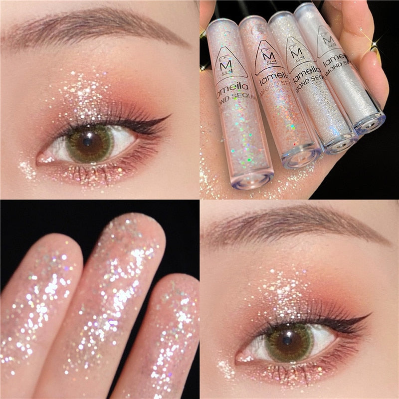 Diamond Glitter Eyeshadow Pallete Makeup Nude Shimmer Liquid Eyeshadow Glitter Mineral Pigment Long Lasting Cosmetics