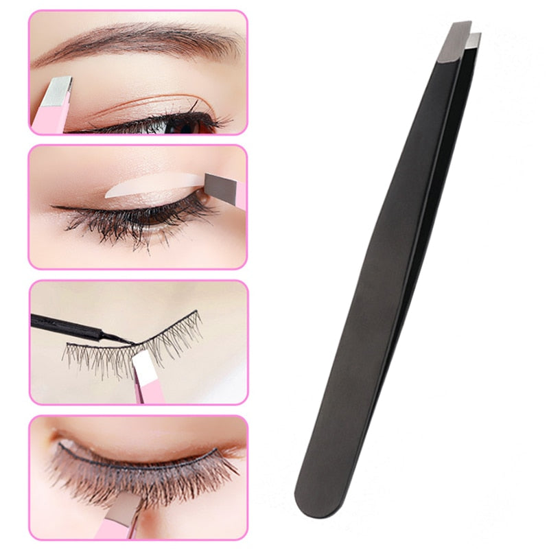 1pcs Stainless Steel Eyebrow Tweezers  Face Hair Removal Eye Brow Trimmer Eyelash Clip Cosmetic Beauty Makeup Tool