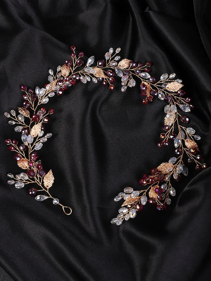 qgtao  -  Gold Alloy Crystal Bead Flower Headband Hair Accessories Tiaras Bridal Headwear Wedding Hair Jewelry Party Prom Headpiece