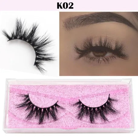 qgtao Mink Eyelashes 3D Mink Hair False Eyelashes Natural Thick Long Eye Lashes Fluffy Makeup Beauty Extension Tools