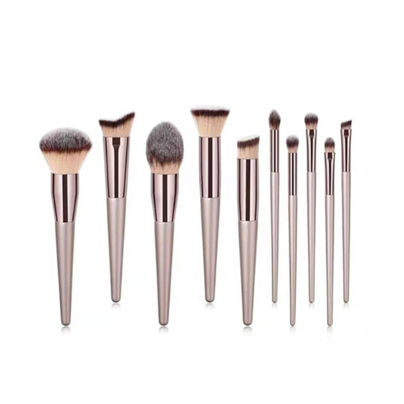 NEW BLACK+RED 10PCS/SET Spiral Design Plastic Handle Beauty Makeup Brushes Cosmetic Foundation Powder Blush Make Up Brush Tool