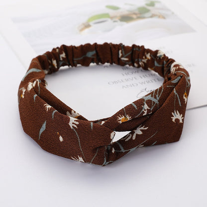 Women Cross Solid color Hair Bands Girls Print Flower Headbands Fashion Turban Make up Hair Accessories FD127