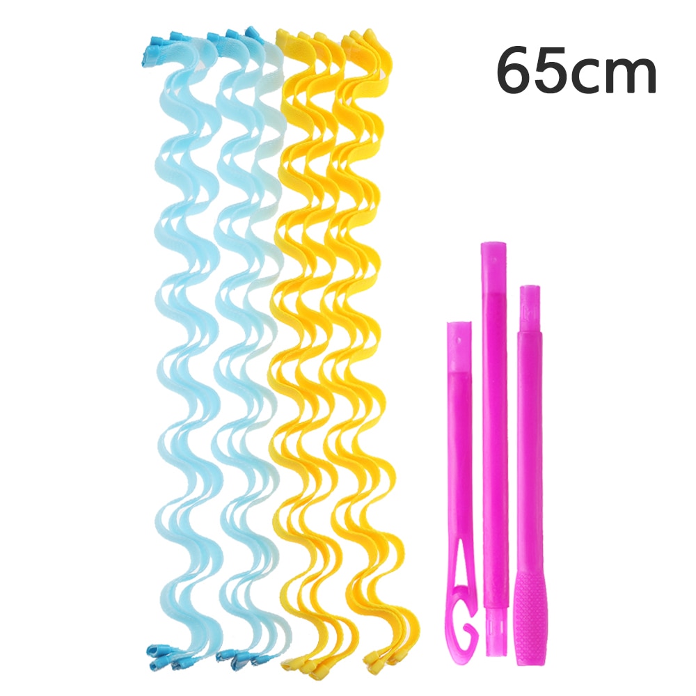 12PCS Magic Hair Curlers 25 30 45 50 65CM DIY Portable Hairstyle Rollers Sticks Durable Beauty Makeup Curling Hair Styling Tools