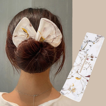 AMORCOME1PC Deft Bun Hair Band Women Hair Styling Colorful Plant Pattern Hair Bun Maker Ponytail Holder Hair Accessories 2021