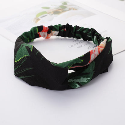 Women Cross Solid color Hair Bands Girls Print Flower Headbands Fashion Turban Make up Hair Accessories FD127