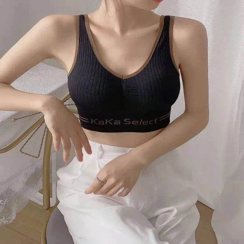 qgtao Women Sports Crop Tops Seamless Underwear Removable Padded Camisole Femme Female Tank Camis Sexy Lingerie Intimates