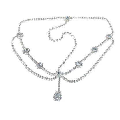Crystal forehead dance eyebrow pendant headdress crystal forehead chain water drop hair ornament head chain Bohemian headdress