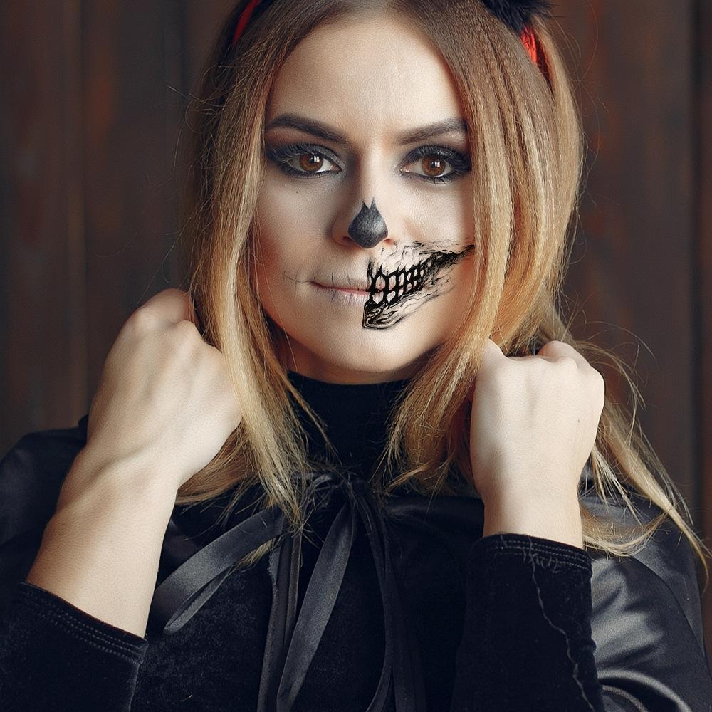 Halloween Prank Makeup Temporary Tattoo 10/5PCS Temporary Face Tattoo DIY Fake Tattoo Party Makeup Stickers Dropshipping