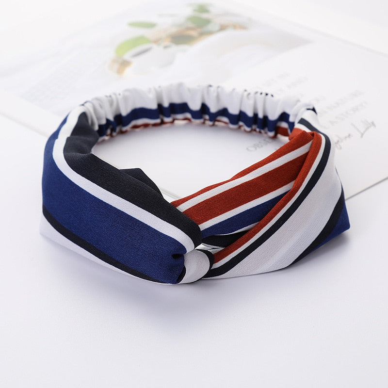 Women Cross Solid color Hair Bands Girls Print Flower Headbands Fashion Turban Make up Hair Accessories FD127