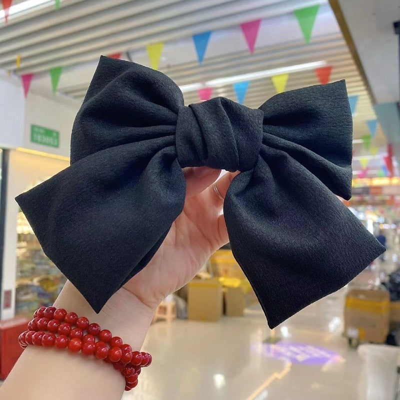 Wild Big Large Fashion Women Girls Hair Band Trendy Hairpin Casual Hair Clip Cute Ribbon Bow Ladies accessories Big Bow Barrette