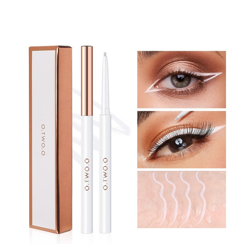 Eyeliner Gel Pencil Eye Liner Pen 4 Colors 1.0MM Ultra-fine Smooth Waterproof White Brown Eyeliner Pen Makeup for Eyes