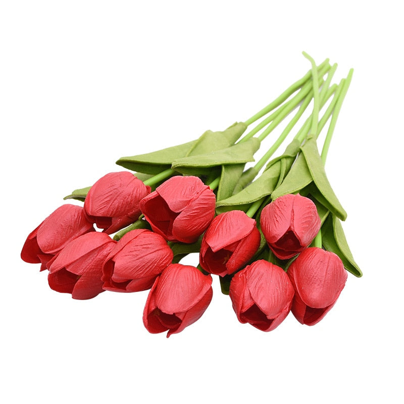 5/10pcs Artificial Tulips Flowers Home Garden Decoration Real Touch Flower Bouquet Birthday Party Wedding Decoration Fake Flower