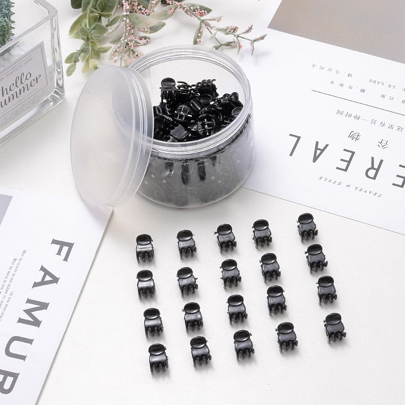 1cm 1.5cm 20pcs/pack Hair Claw Clips for Women Girls Accessories Black Brown Transparent Plastic Mini Claws Hairclip Clamp Gifts