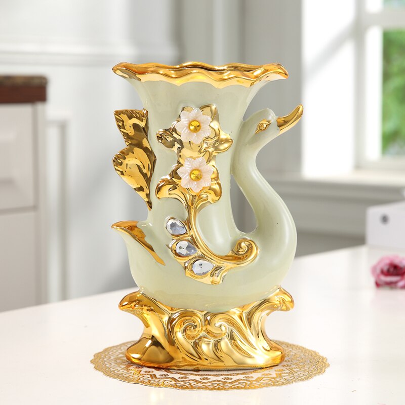 qgtao  Modern Minimalist Home Living Room Entrance Gold Glass Vase Light Luxury Wind Desktop Flower Container Decorations Ornaments