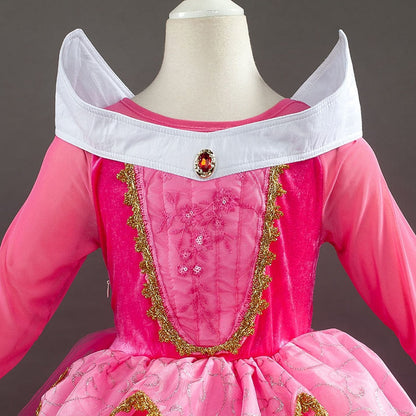 Children Aurora Dress Kids Halloween Sleeping Beauty Costume Girls Christmas Birthday Princess Party Ball Gown Clothes