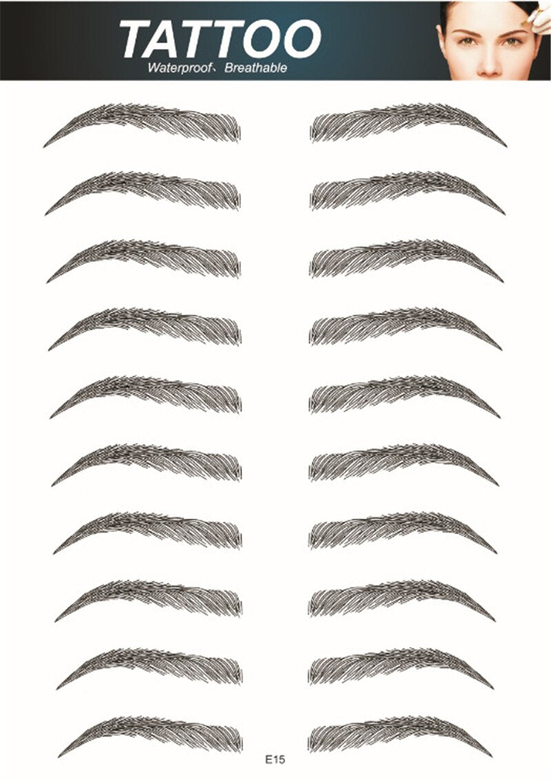 Women 4D Hair Like Eyebrow Makeup Waterproof Eyebrow Tattoo Sticker Long Lasting Natural Fake Eyebrow Stickers Cosmetics For Men