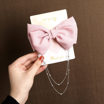 AWAYTR Tassel Elegant Vintage Bow Pearl Chain Hairpins Sweet Hair Decorate Headband Hair Clips For Fashion Hair Accessories