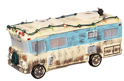 Brightly Lit Building Christmas Santa Claus Car House Village Holiday Garage Decoration Griswold Villa Home Desktop Figurines
