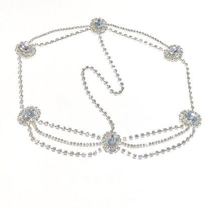 Crystal forehead dance eyebrow pendant headdress crystal forehead chain water drop hair ornament head chain Bohemian headdress