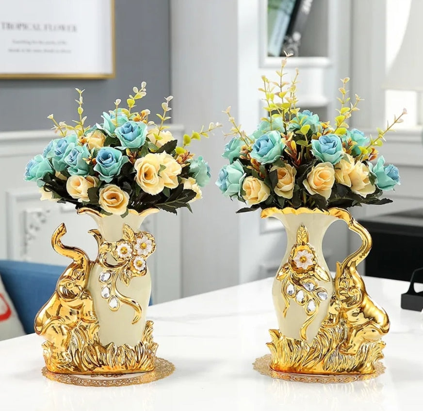 qgtao  Modern Minimalist Home Living Room Entrance Gold Glass Vase Light Luxury Wind Desktop Flower Container Decorations Ornaments