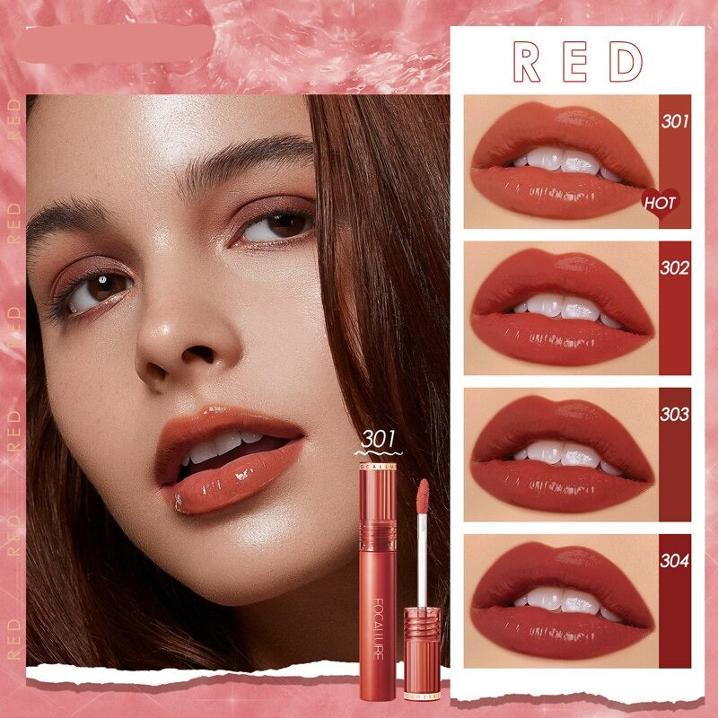 Shiny Nourish Lip Gloss Waterproof High Pigment Jelly-Clear Dewy Texture Moisturizing Liquid Lipstick Makeup Cosmetics