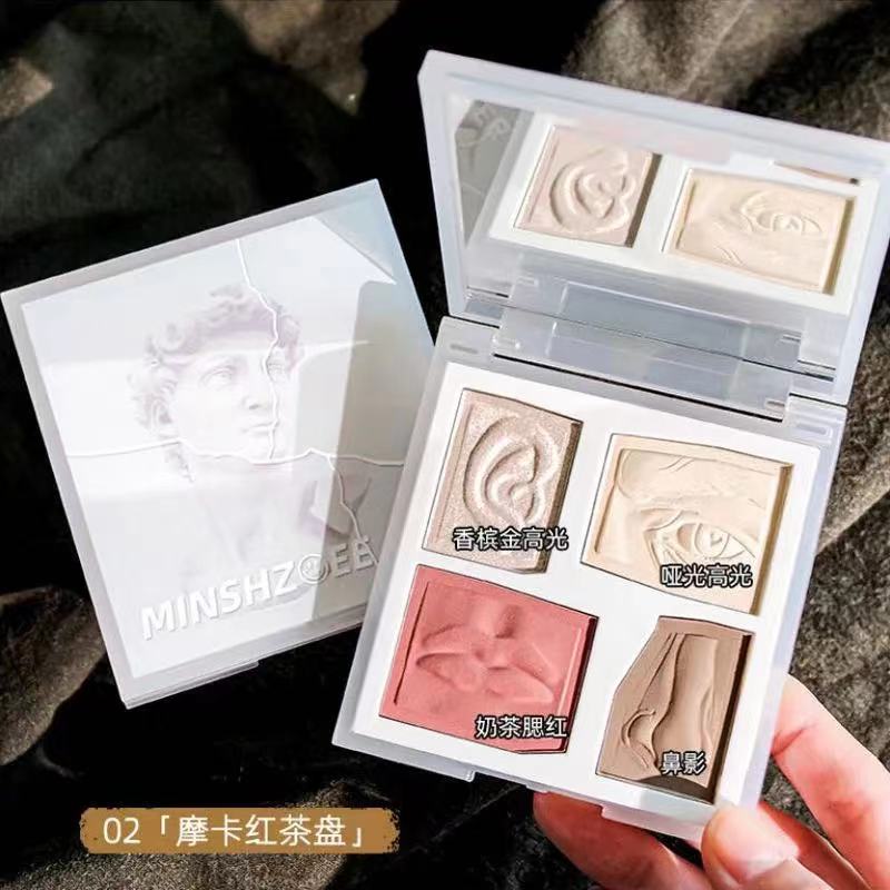 Makeup Highlighter Palette HighGloss Texture Contour Palette Base Illuminator Highlight Face Bronzer Cheek Blush Powder Cosmetic